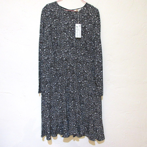 Boden‎ Womens Long Sleeve Flippy Mini Dress size 14-16L Long Floral NEW - Picture 1 of 11